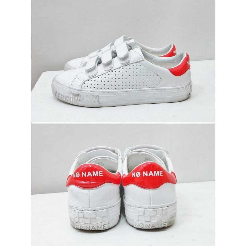 NO NAME ノーネーム 3連ベルクロパンチングスニーカー 37 WHITE/POPPY 