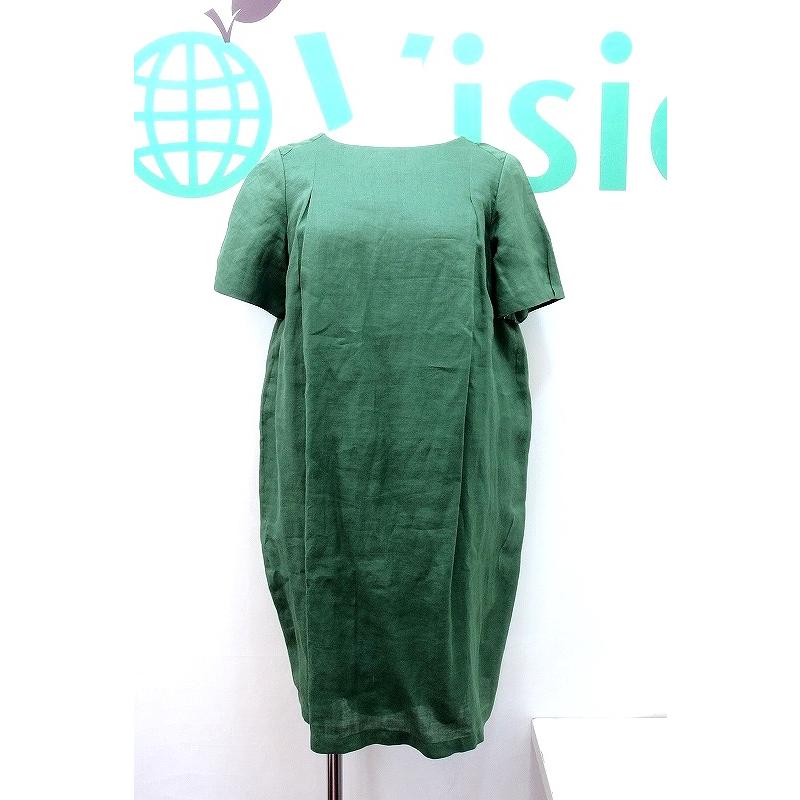 Urban Research アーバンリサーチ リネン100 バックタック 半袖ワンピース グリーン Kz Visionヤフーショッピング店 通販 Yahoo ショッピング