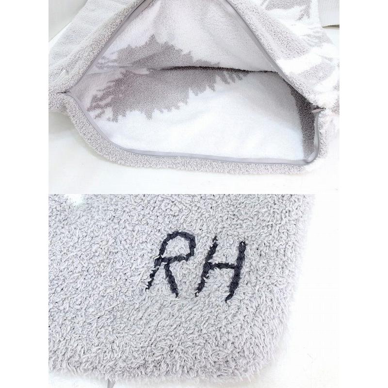 Ron Herman ライトグレー クッションビッグクッションパームツリー柄