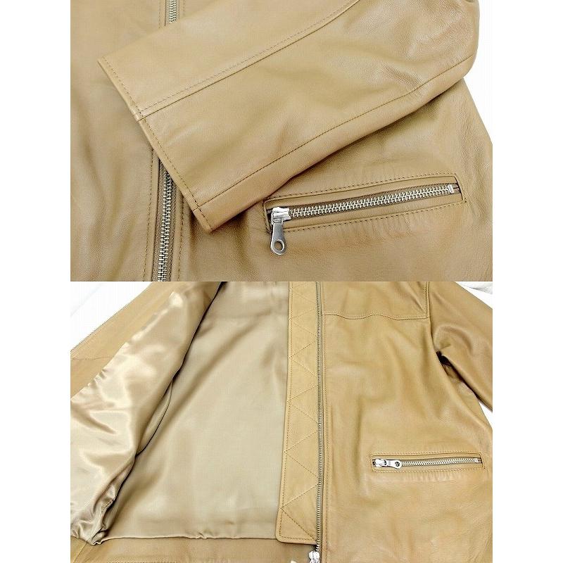 ラムレザー　ノーカラージップアップジャケット　ブルゾン ラムレザー ジップアップブルゾン | maison TOMORROWLAND/メゾン