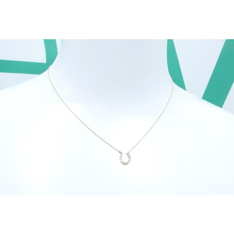 ete エテ K18×ダイヤモンド ホースシュー 馬蹄 ネックレス D:0.04ct  