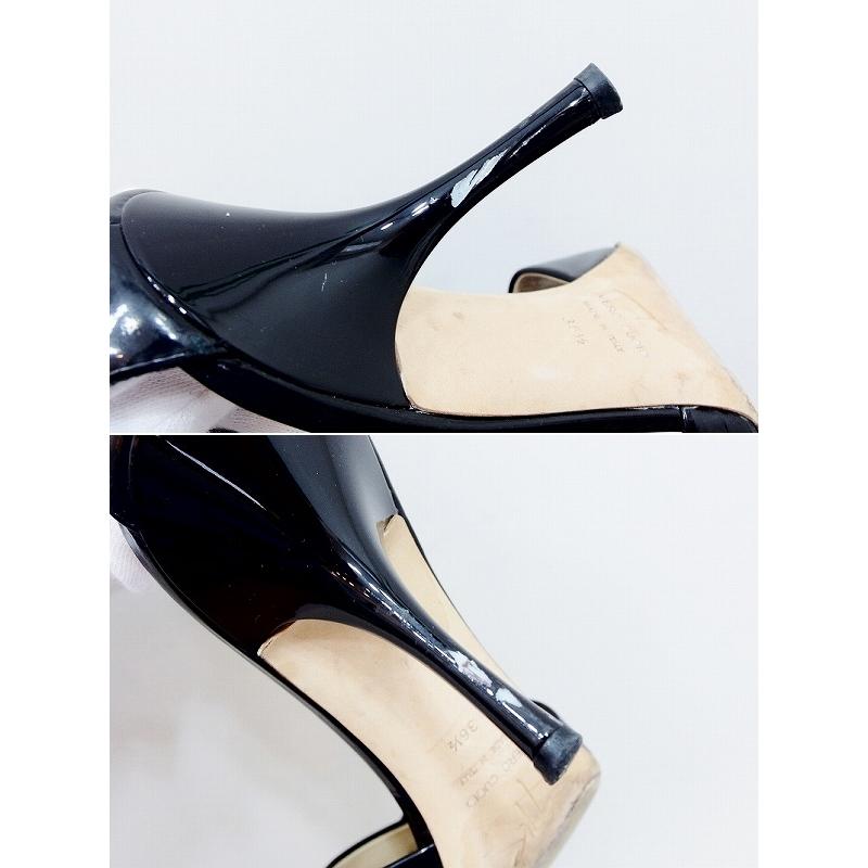 美品✨ジュゼッペザノッティ ストラップサンダル ハイヒール ブラック 37 Giuseppe Zanotti（ジュゼッペザノッティ） エナメル ストラップ