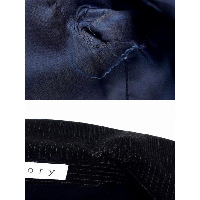 theory（セオリー） ストライプ テーラードジャケット 0 黒 : BRAND