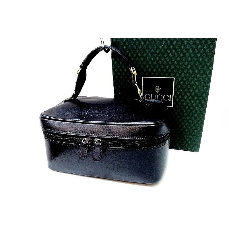 GUCCI グッチ ヴィンテージ ホースビット カーフレザー バニティバッグ 