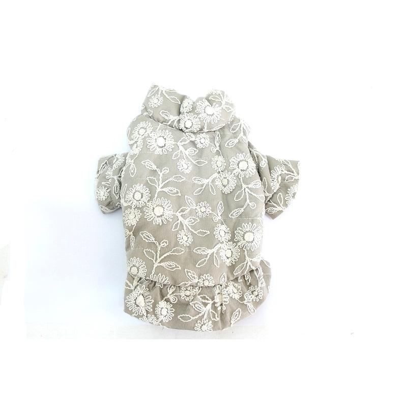 AS KNOW AS（アズノゥアズ） 2WAY 花刺繍 中綿コート ベスト 小型犬