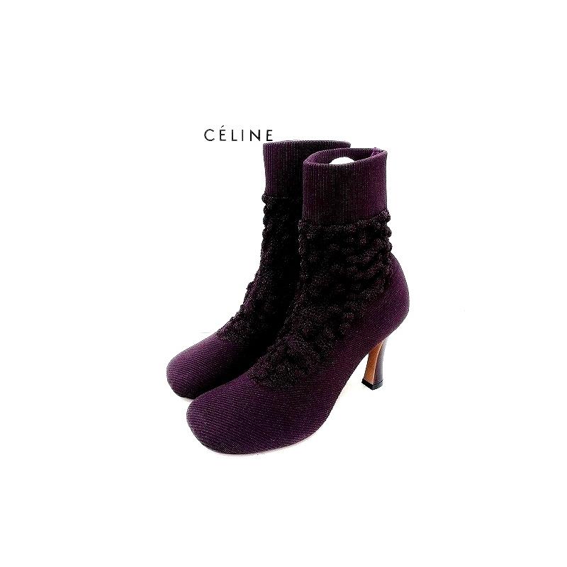 CELINE セリーヌ ストレッチ ソックスブーツ ショートブーツ 35 326542 