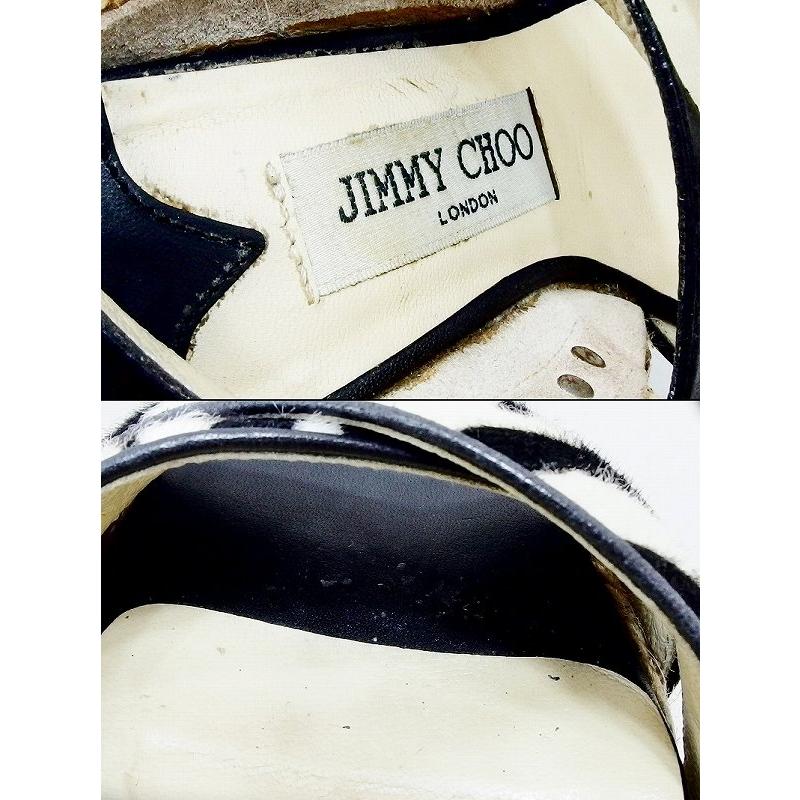JIMMY CHOO ジミーチュウ 厚底 ウェッジソール ハラコ×レザー 