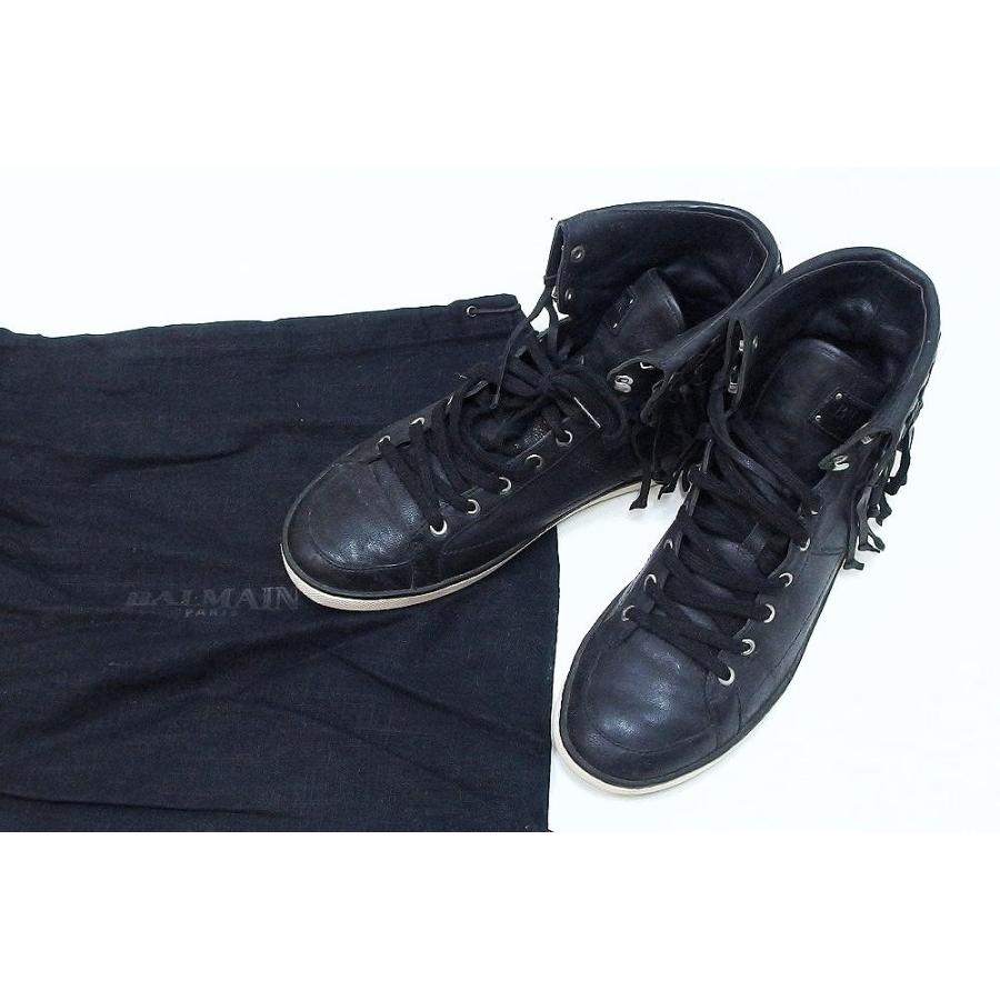 BALMAIN バルマン レザー ハイカットスニーカー フリンジ メンズ BALMAIN バルマン レザー ハイカットスニーカー フリンジ メンズ