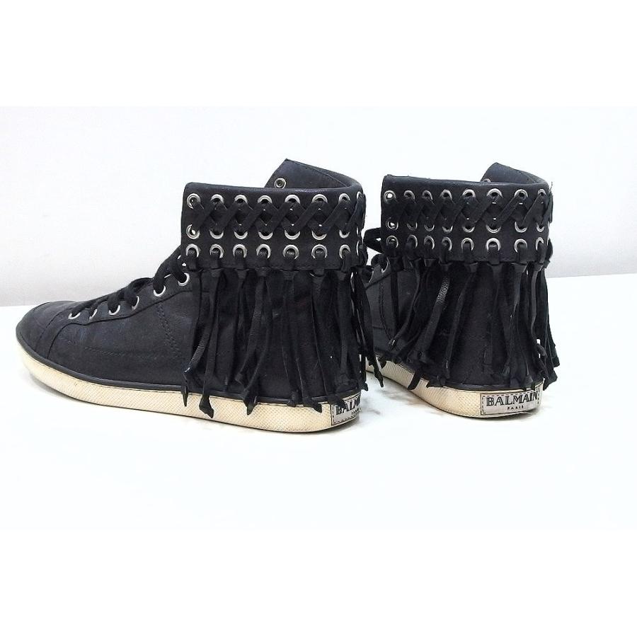 BALMAIN バルマン レザー ハイカットスニーカー フリンジ メンズ BALMAIN バルマン レザー ハイカットスニーカー フリンジ メンズ