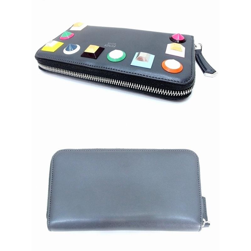 FENDI フェンディ レインボー Rainbow スタッズ ラウンドファスナー長  