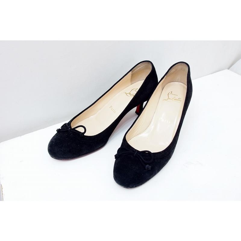 Christian Louboutin クリスチャンルブタン スエード パンプス リボン 