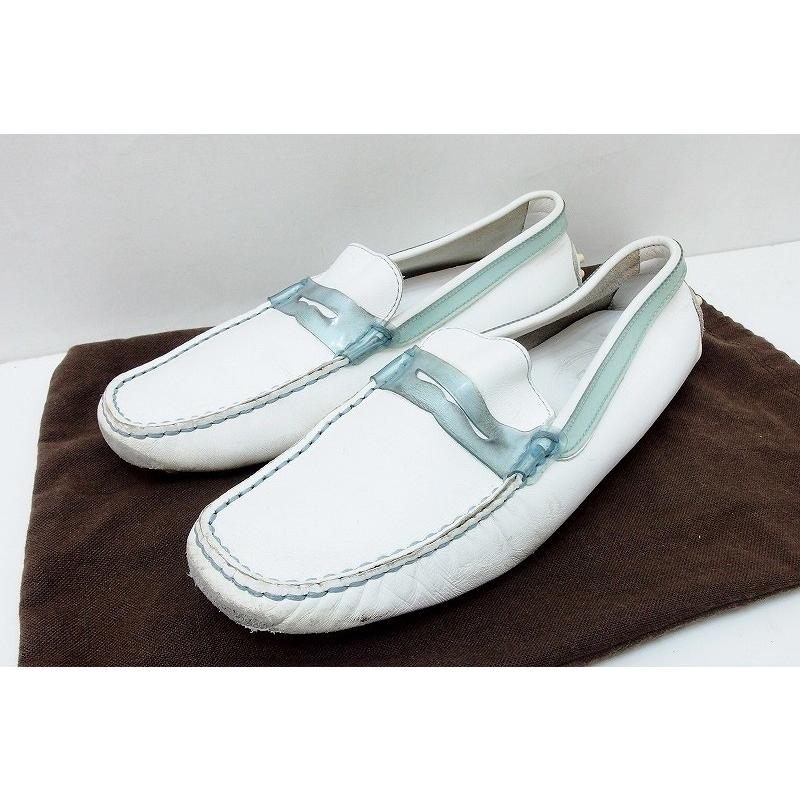 TOD'S トッズ レザー ドライビングシューズ レディース 37.5 白 TOD'S トッズ レザー ドライビングシューズ レディース 37.5 白