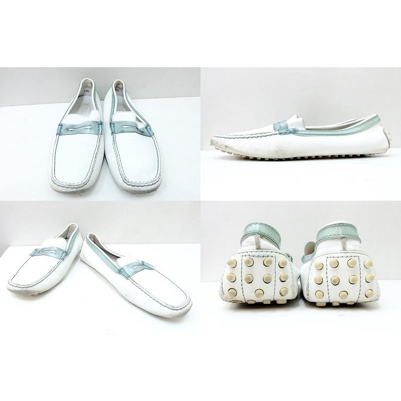 TOD'S トッズ レザー ドライビングシューズ レディース 37.5 白 TOD'S トッズ レザー ドライビングシューズ レディース 37.5 白