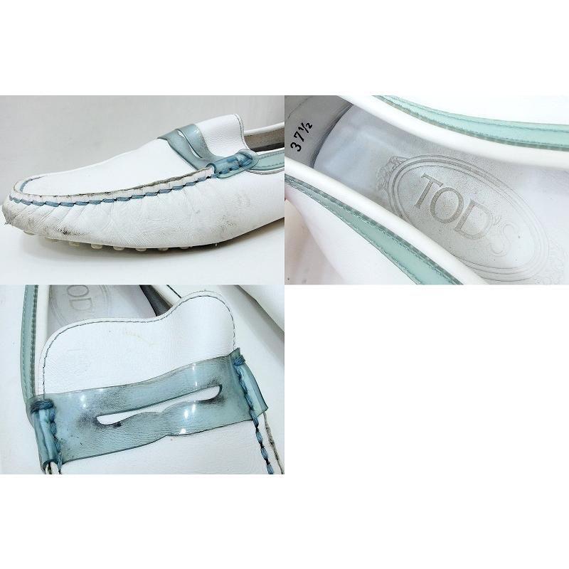 TOD'S トッズ レザー ドライビングシューズ レディース 37.5 白 TOD'S トッズ レザー ドライビングシューズ レディース 37.5 白