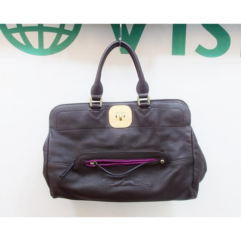 LONGCHAMP（ロンシャン） トートバッグ レザー ターンロック ダーク