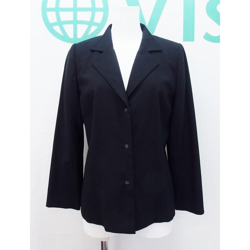 Leilian レリアン シルク混 ウールジャケット 9 ブラック : Vision