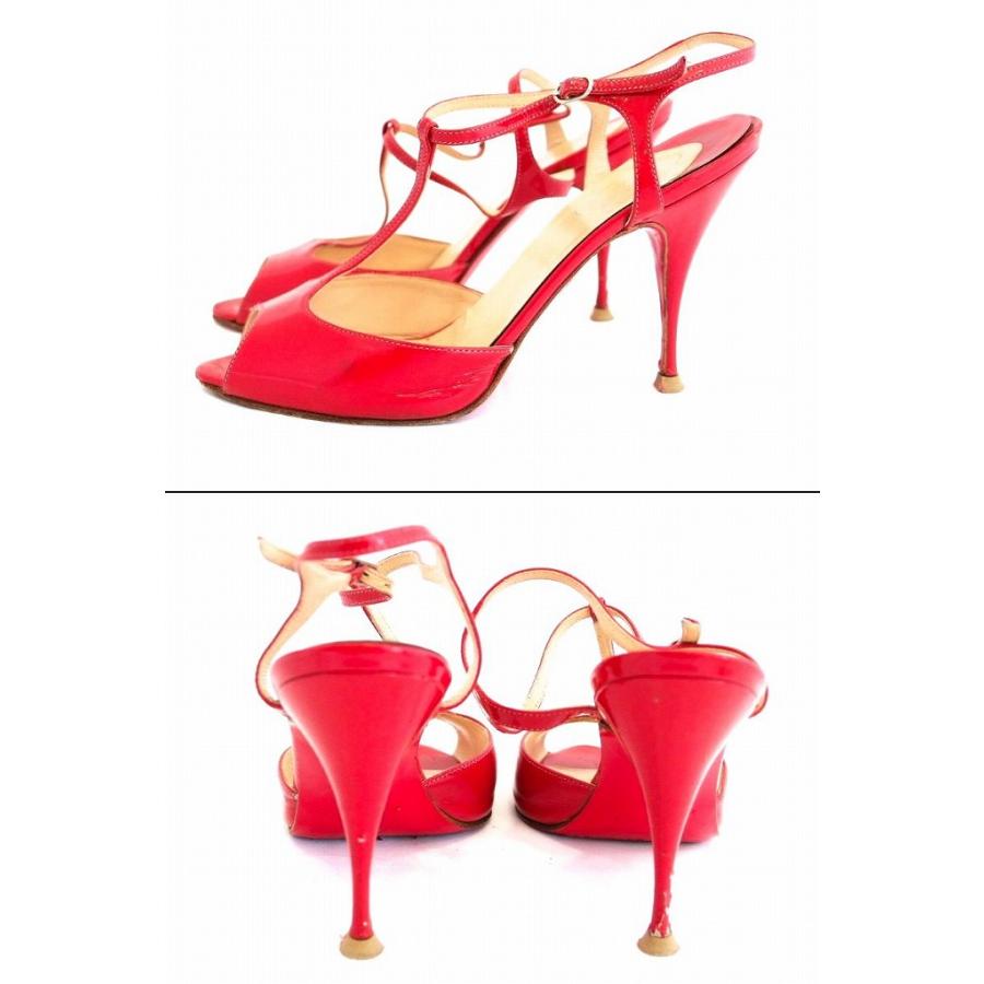美品✨クリスチャンルブタン アンクルストラップ サンダル エナメル Christian Louboutin（クリスチャンルブタン） アンクルストラップ
