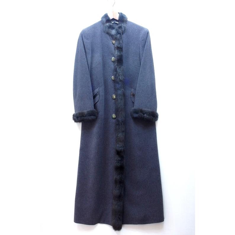 DELBA デルバ】 アンゴラ カシミヤ ファートリム ロングコート 
