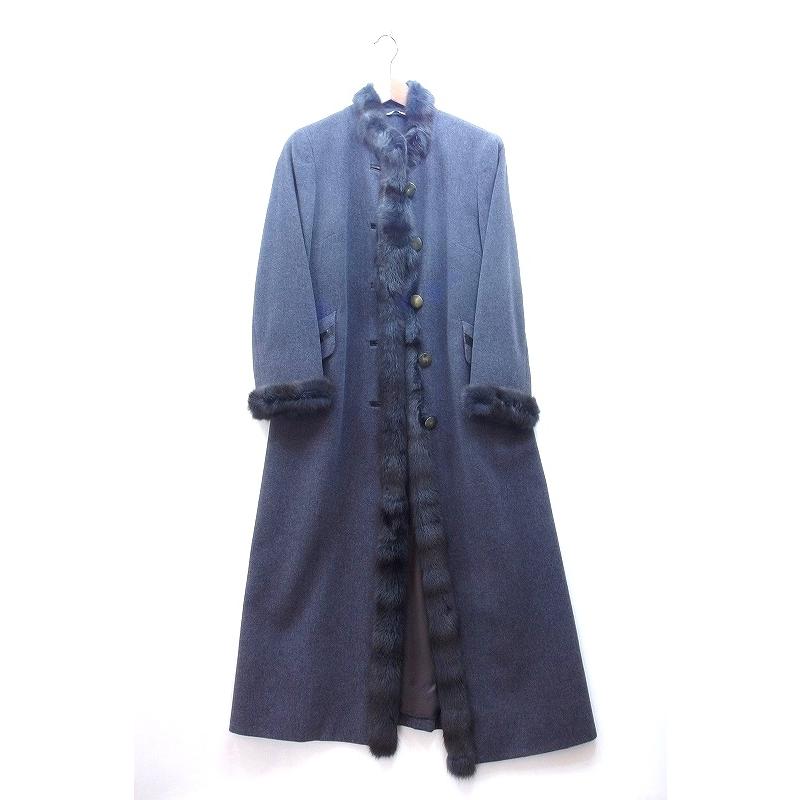 DELBA デルバ】 アンゴラ カシミヤ ファートリム ロングコート 