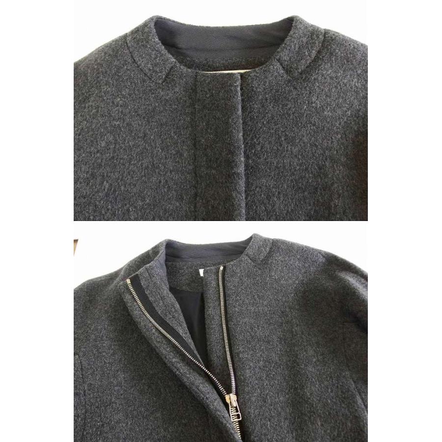 ドレステリア⭐︎ ウール　チェック　ノーカラーコート　36 BEARDSLEY（ビアズリー）の「ウールチェックコート（ノーカラー