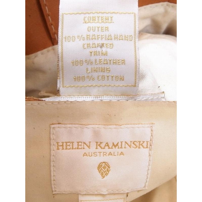 Helen Kaminski（ヘレンカミンスキー） ラフィア×レザー かごバッグ