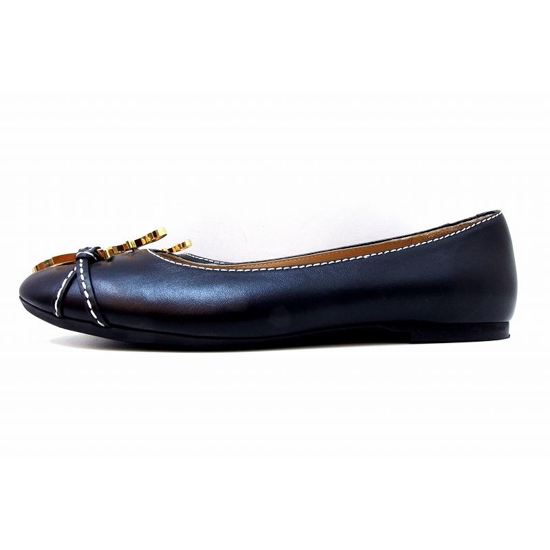 レディース JW ANDERSON スタッズ付き 黒 バレエ シューズ