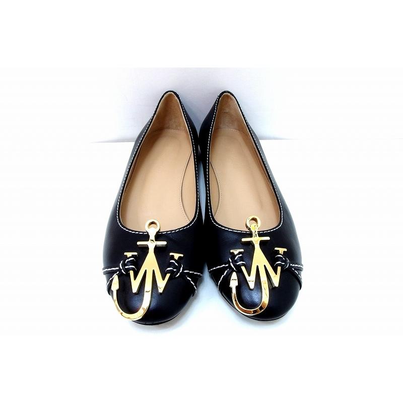 レディース JW ANDERSON スタッズ付き 黒 バレエ シューズ