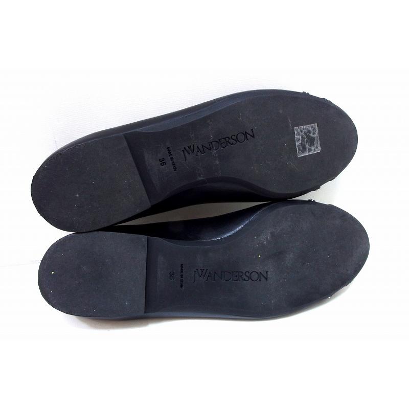 レディース JW ANDERSON スタッズ付き 黒 バレエ シューズ