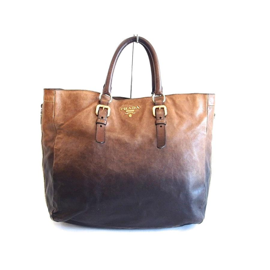 PRADA プラダ グラデーション レザー トートバッグ ※ストラップ欠品 