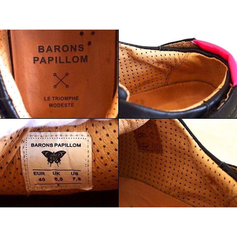 BARONS PAPILLOM バロンパピヨム スタッズ ローカット レザー 