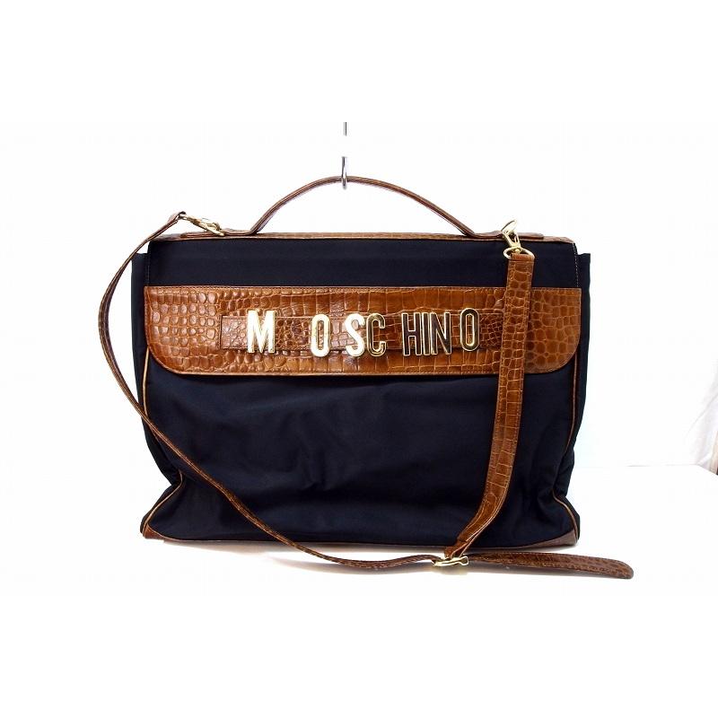 MOSCHINO モスキーノ ブランドロゴ レザー 2way ショルダーバッグ