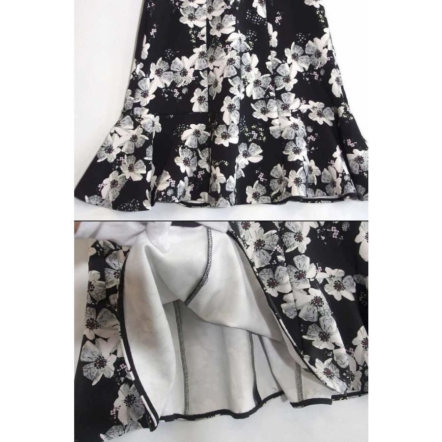  × ERDEM / ノースリーブワンピース/40/ポリエステル/BLK/花柄 Erdem アーデム 総花柄 ノースリーブ ワンピース ポリエステル