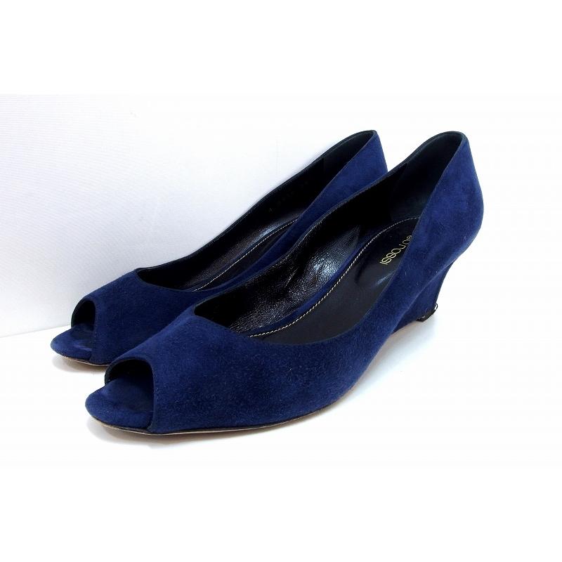 新品 Sergio Rossi オープントゥスエードパンプス 37 1/2