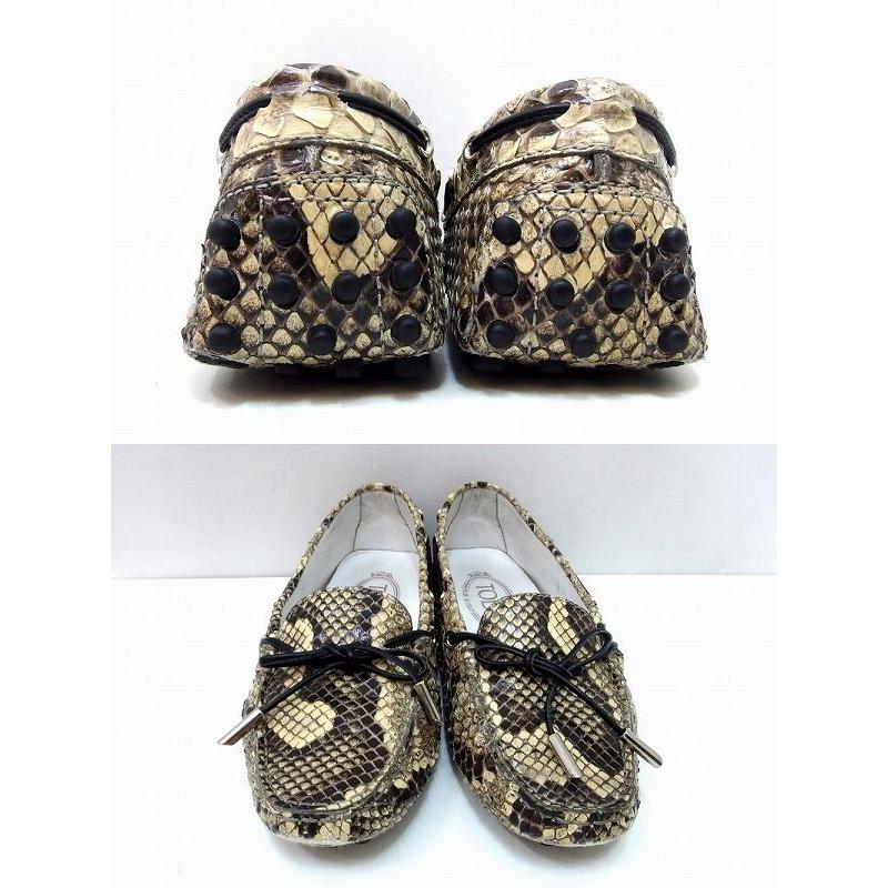 BPS　トッズ Tod'sリアルパイソンレザー ローファー 25cm位 TOD'S（トッズ） パイソンレザー ドライビングシューズ モカシン