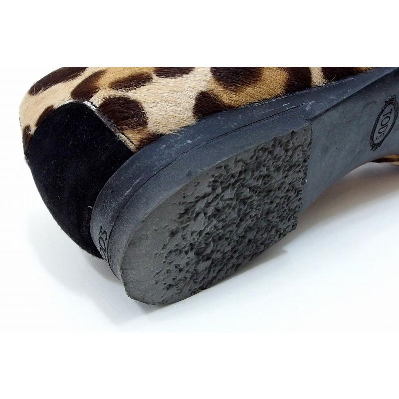 TOD'S（トッズ） ハラコ レオパード フラット パンプス ・36.5