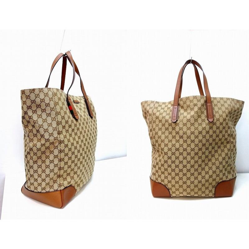 GUCCI グッチ　トートバッグ キャンバス ベージュ　総柄 GUCCI（グッチ） GGキャンバス 総柄 ラージ トートバッグ レア 308927
