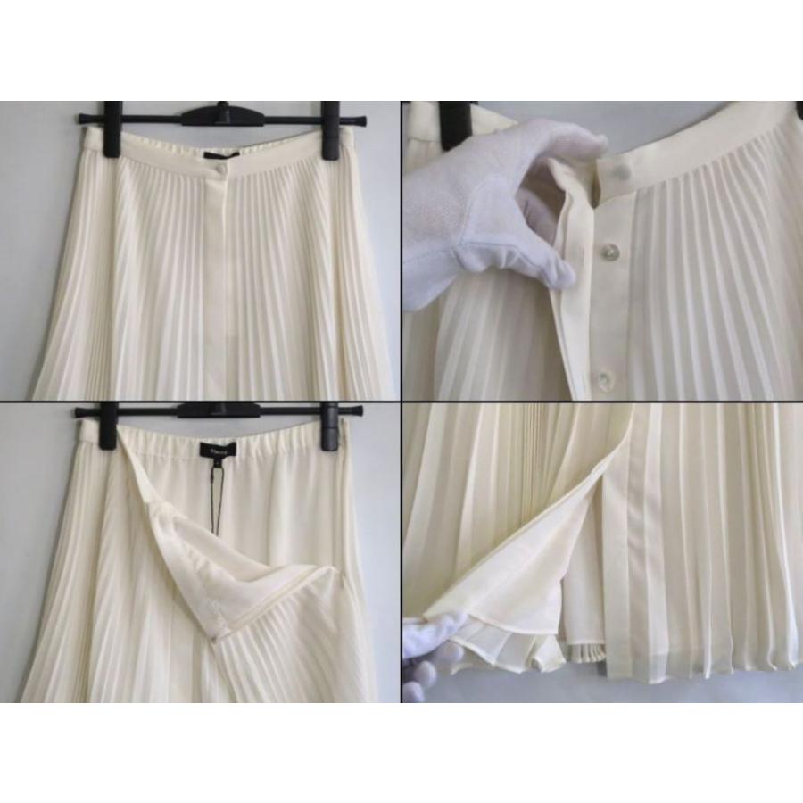 theory セオリー ポリシフォン　プリーツ　BD スカートJ PLEATED BD S POLY CHIFFON ・0 01-0307304-150-700 オフ白_2