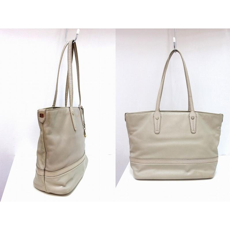Bally（バリー） レザー ショルダートートバッグ グレージュ系 