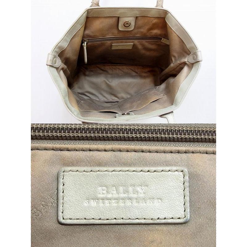 Bally（バリー） レザー ショルダートートバッグ グレージュ系 