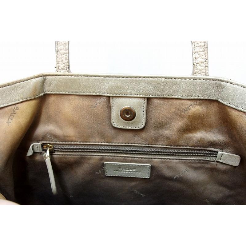 Bally（バリー） レザー ショルダートートバッグ グレージュ系 
