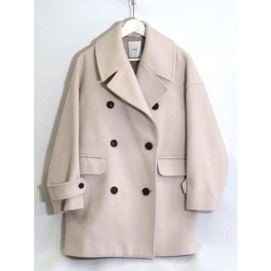 ebure エブール ビーバー メルトンウール Pコート ダブル ・38