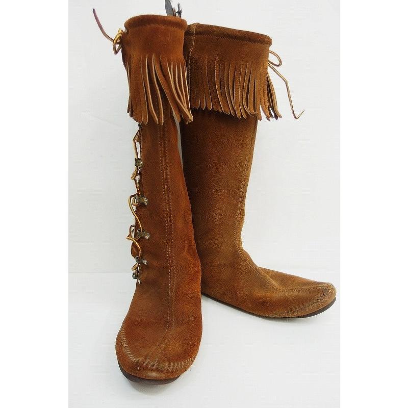 MINNETONKA ミネトンカ ニーハイブーツ 39 ブラウン 中古 