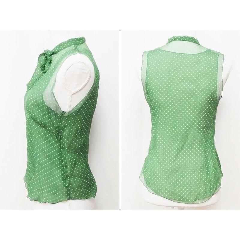 MAX MARA マックスマーラ ノースリーブ シルクブラウス ドット柄 J：40