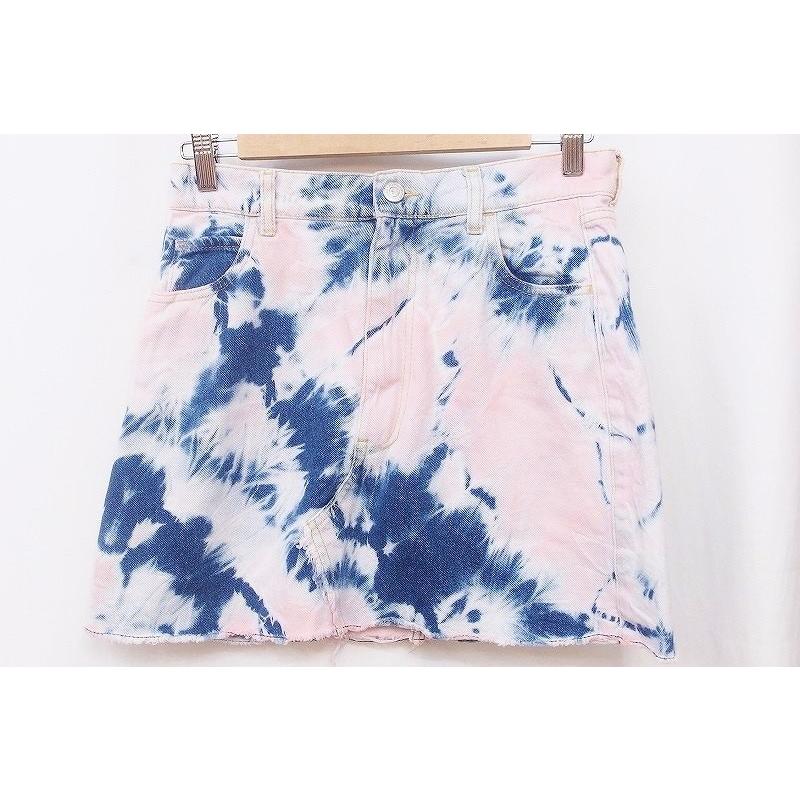 ASHLEY WILLIAMS タイダイ柄 デニムスカート S ピンク/ネイビー 中古