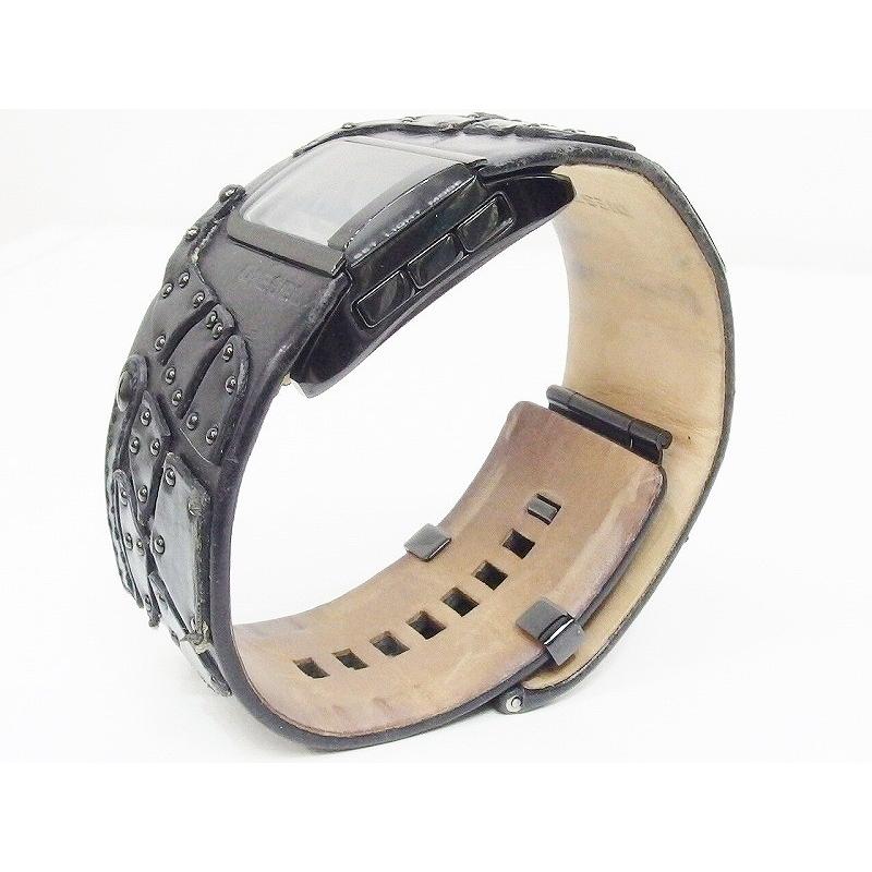 DIESEL ディーゼル デジタル 腕時計 革ベルト DZ-7066 ブラック