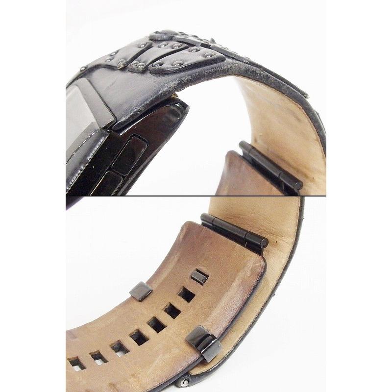 DIESEL ディーゼル デジタル 腕時計 革ベルト DZ-7066 ブラック