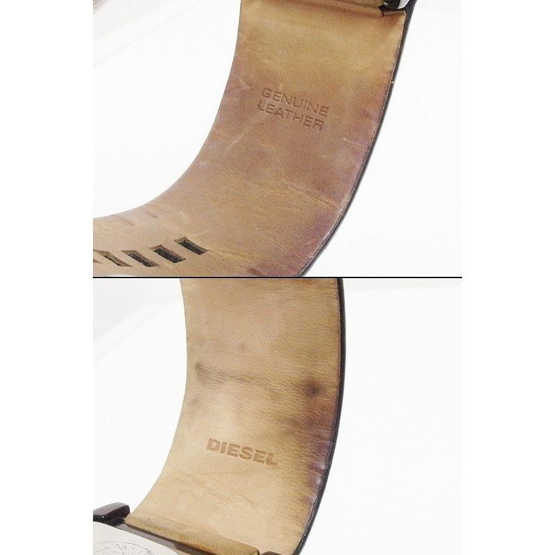 DIESEL ディーゼル デジタル 腕時計 革ベルト DZ-7066 ブラック