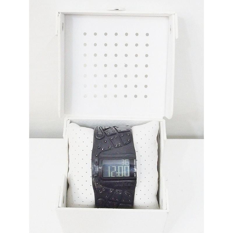 DIESEL ディーゼル デジタル 腕時計 革ベルト DZ-7066 ブラック