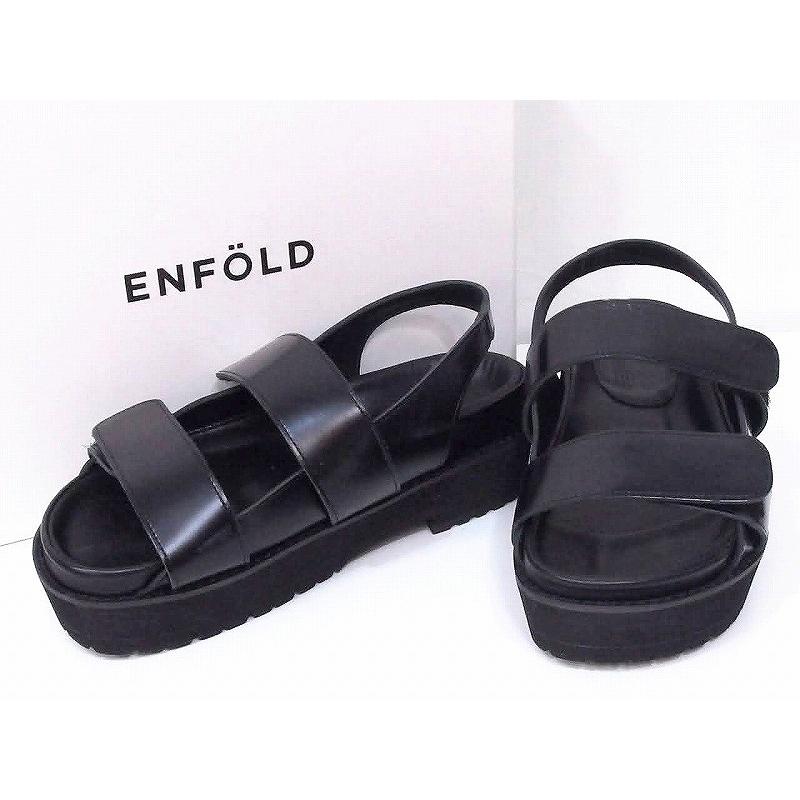 ENFOLD エンフォルド ミッドヒールサンダル レザー 36 3008S255-1460 