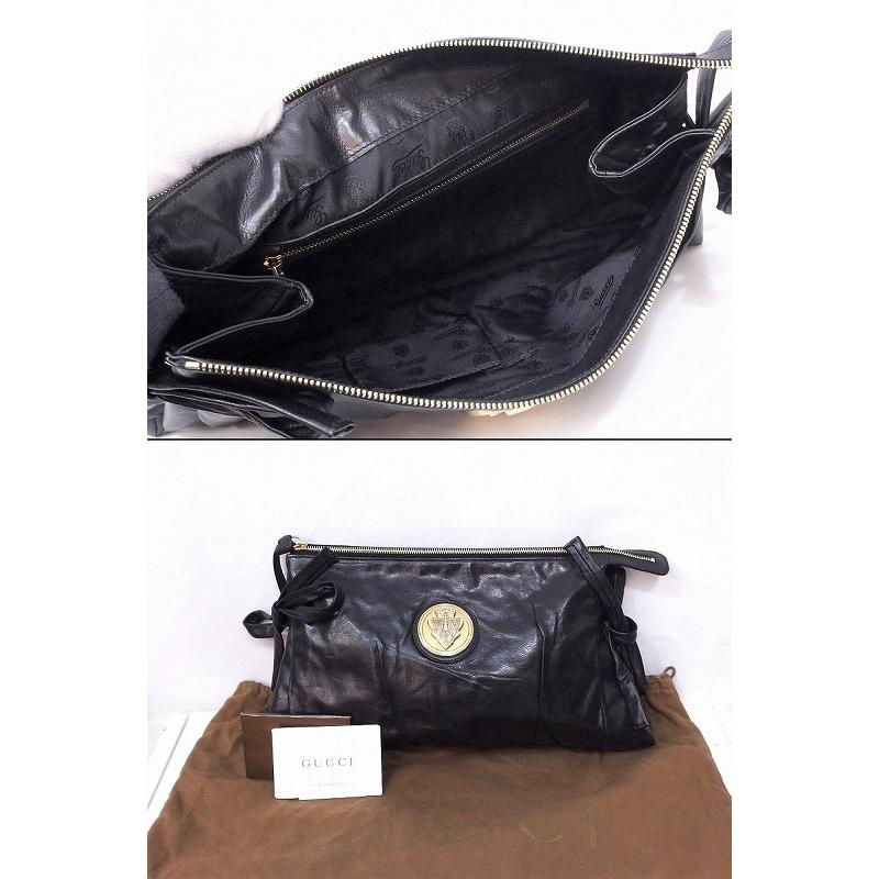 GUCCI グッチ ヒステリア レザークラッチバッグ クレストモチーフ 